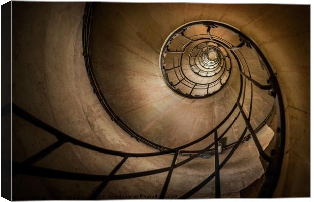 Spiral stairs - Arc de Triomphe Canvas Print by Martin Williams