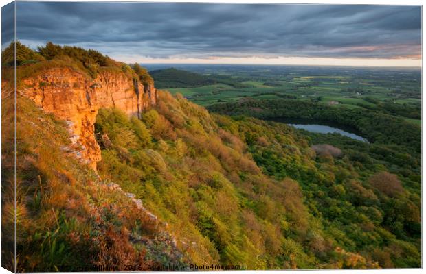 View from Sutton Bank overlooking Lake Goremire Canvas Print by Martin Williams