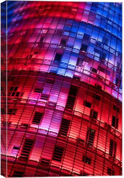 Torre Agbar Tower. Barcelona Canvas Print by Martin Williams