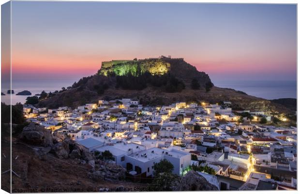 Lindos - Morning Glow Canvas Print by Martin Williams
