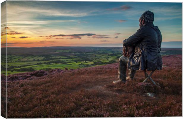 Seated Man - North York Moors Canvas Print by Martin Williams