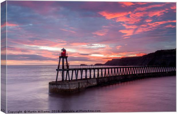 Whitby East Pier Canvas Print by Martin Williams