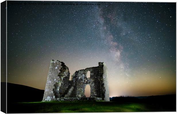 Milky Way over Skelton Tower on the North York Moo Canvas Print by Martin Williams