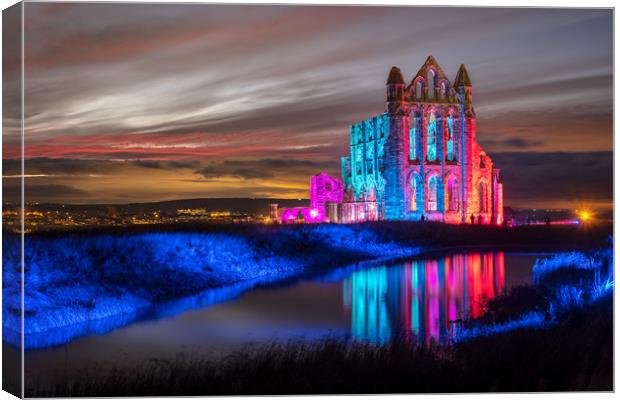 Whitby Abbey - Illuminations Oct 2018 Canvas Print by Martin Williams