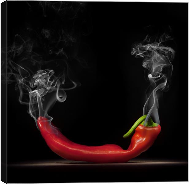 Smoking Red hot Chilli Canvas Print by Martin Williams