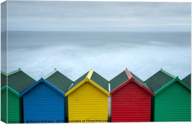 Beach Huts Whitby, North Yorkshire Canvas Print by Martin Williams