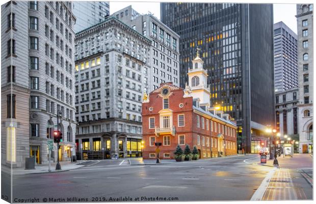 The Old State House, Boston Canvas Print by Martin Williams