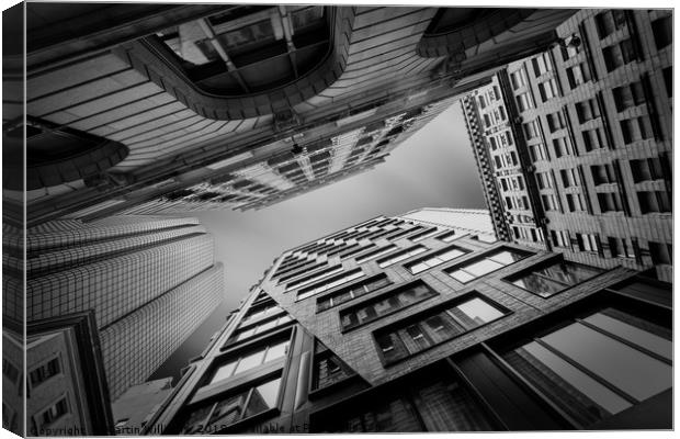 Looking up in Boston Canvas Print by Martin Williams