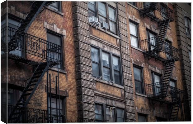 Fire escapes in New York, USA, US Canvas Print by Martin Williams