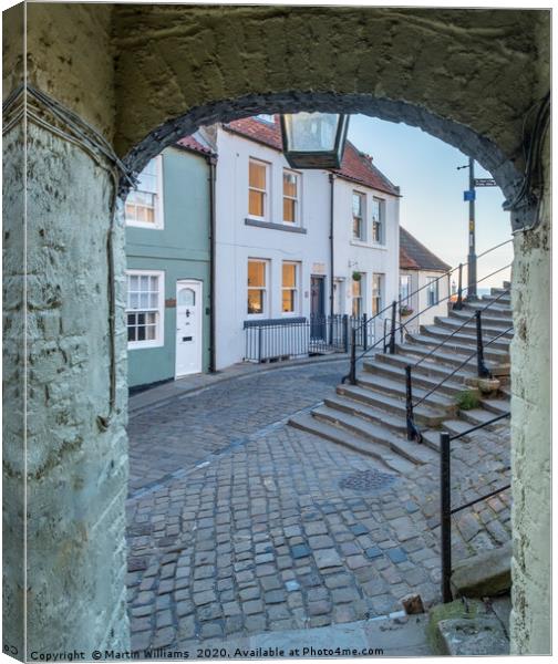 View from alleyway at the base of 199 steps, Whitb Canvas Print by Martin Williams