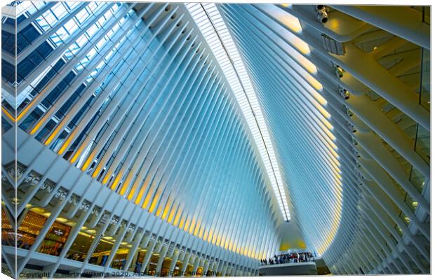 The interior of the Oculus, New York with saturated colours Canvas Print by Martin Williams