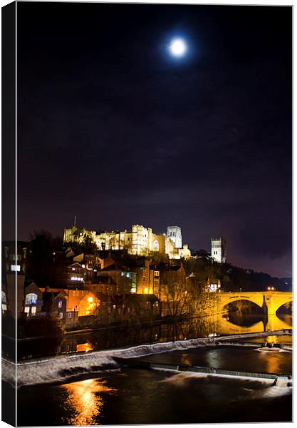Durham Cathedral By Moonlight Canvas Print by Paul Black