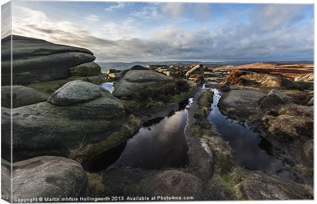 Stanage Edge, Along The Top Canvas Print by mhfore Photography