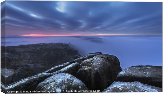 Curbar Edge by Twilight Canvas Print by mhfore Photography