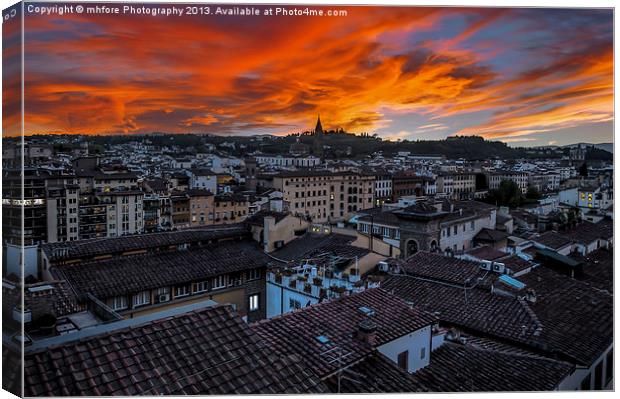 Fire Over Firenze (Florence) Canvas Print by mhfore Photography