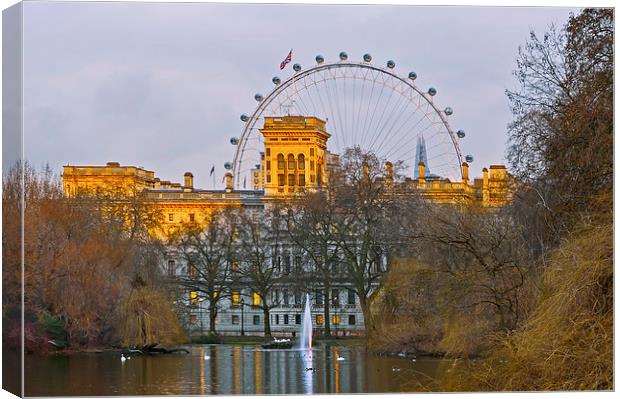 Westminster St. James Park & London Eye Canvas Print by mhfore Photography