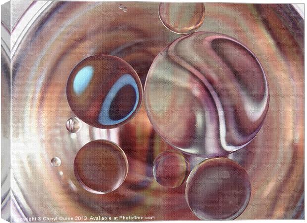Space Marbles Canvas Print by Cheryl Quine