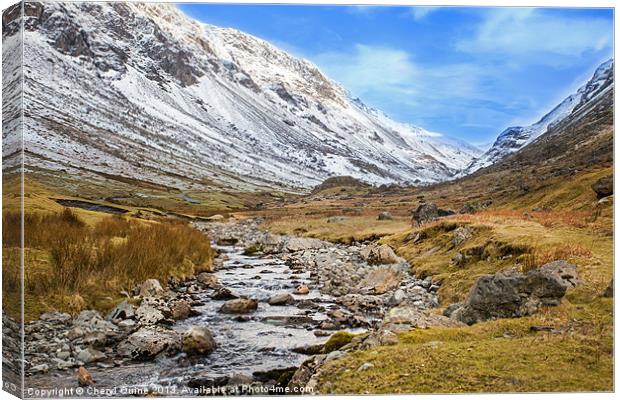 Honister Pass in Winter Canvas Print by Cheryl Quine