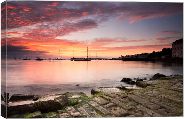 Swanage Sunrise Canvas Print by Andrew Bannister