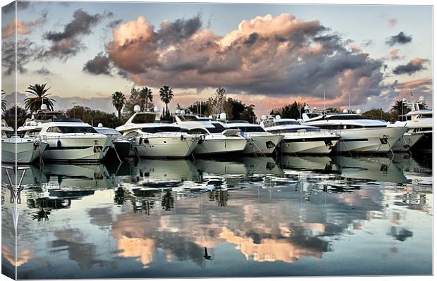 ANTIBES FRANCE PORT AT SUNSET Canvas Print by Donatella Piccone