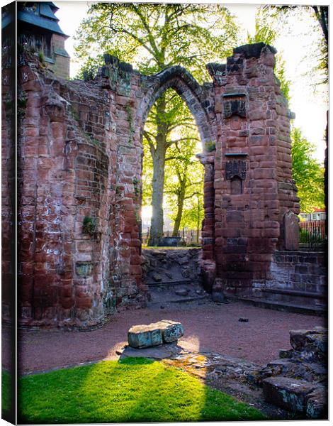 Abbey Ruins, Chester, England, UK Canvas Print by Mark Llewellyn