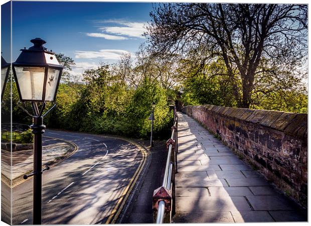 Chester Walls Walkway, Chester England, UK Canvas Print by Mark Llewellyn