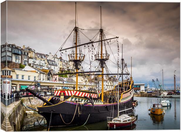 The Golden Hind, Brixham, England, UK Canvas Print by Mark Llewellyn