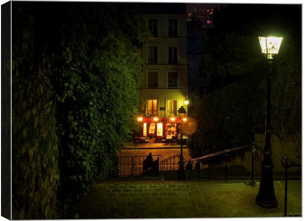 Montmartre Steps, Paris, France Canvas Print by Mark Llewellyn