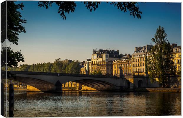 River Seine Sunrise, Paris, France Canvas Print by Mark Llewellyn