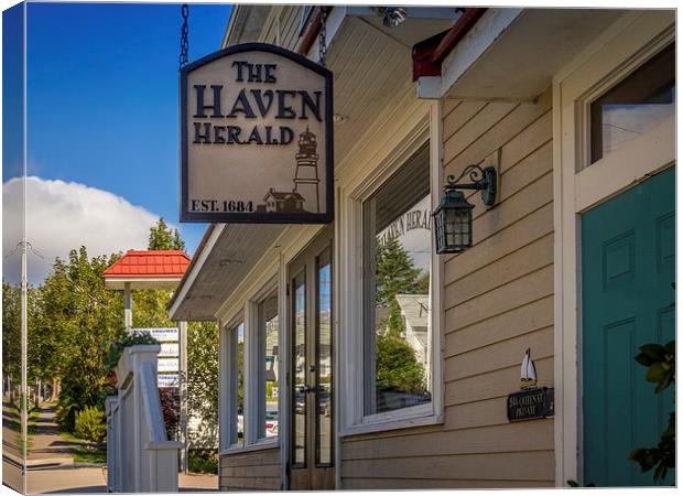 Haven Herald Offices, Chester, Nova Scotia, Canada Canvas Print by Mark Llewellyn