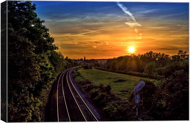 Railway at Hungerford, Berkshire, England, UK Canvas Print by Mark Llewellyn