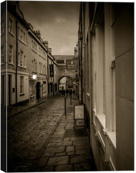 Wet Streets, Bath, England, UK Canvas Print by Mark Llewellyn