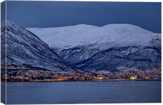 Tromso Seafront, Norway Canvas Print by Mark Llewellyn