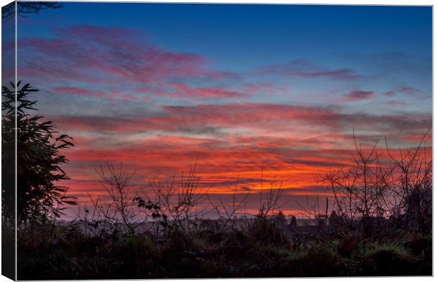 Fiery Sky, Pembrokeshire, Wales, UK Canvas Print by Mark Llewellyn