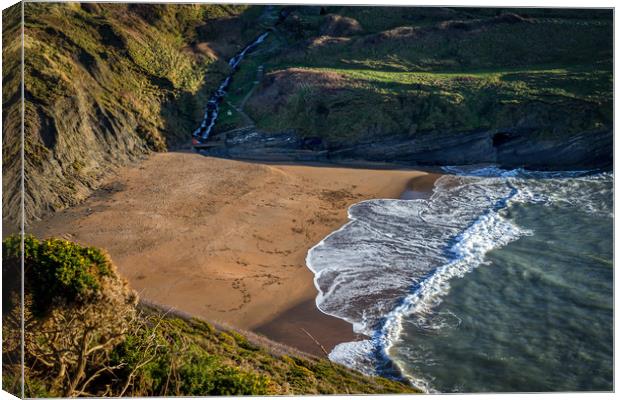 Mwnt Beach in Spring, Ceredigion, Wales, UK Canvas Print by Mark Llewellyn