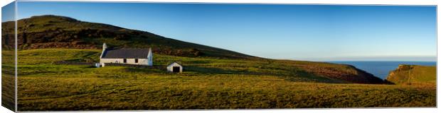 Mwnt Church Panorama, Ceredigion, Wales, UK Canvas Print by Mark Llewellyn