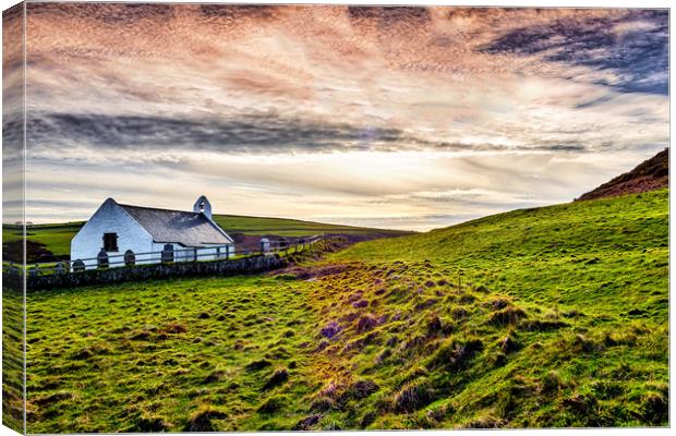 Holy Cross Church, Mwnt, Ceredigion, Wales, UK Canvas Print by Mark Llewellyn