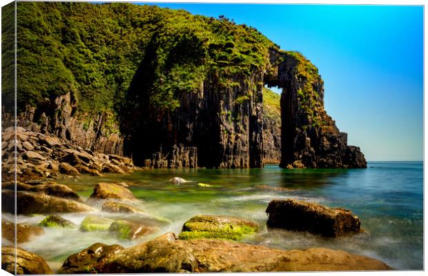 Church Doors Cove, Pembrokeshire, Wales, UK Canvas Print by Mark Llewellyn