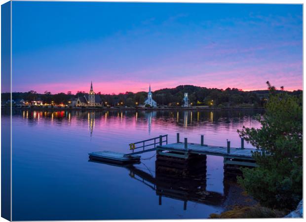 Mahone Bay Churches, Nova Scotia, Canada Canvas Print by Mark Llewellyn