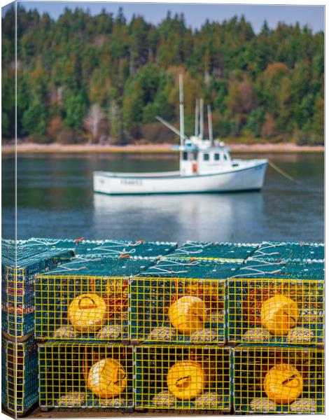 Lobster Pots, Guysborough, Nova Scotia, Canada Canvas Print by Mark Llewellyn