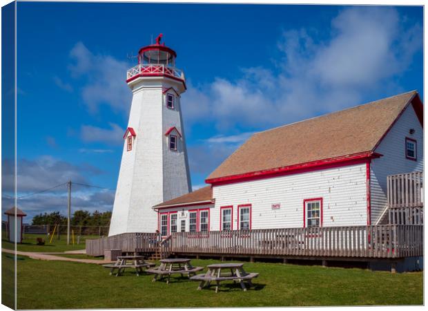 East Point Lighthouse, Prince Edward Island, Canad Canvas Print by Mark Llewellyn