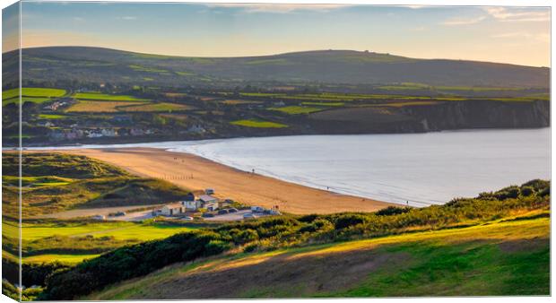 Evening at Newport Beach, Pembrokeshire, Wales, UK Canvas Print by Mark Llewellyn