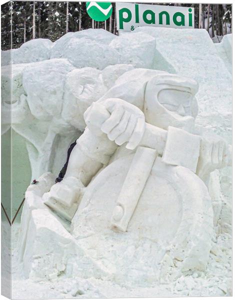 Snow Sculpture, Planai, Austria Canvas Print by Mark Llewellyn