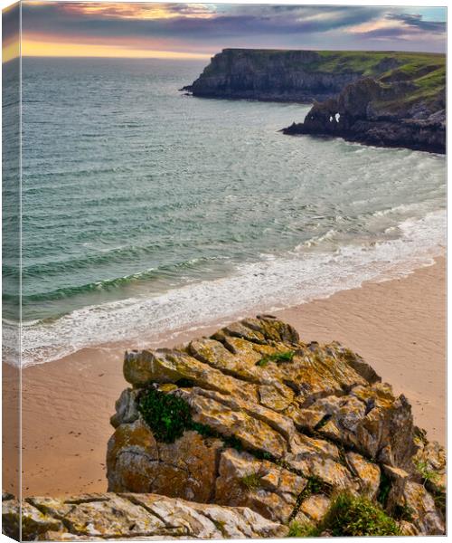 Barafundle Bay, Pembrokeshire, Wales, UK Canvas Print by Mark Llewellyn