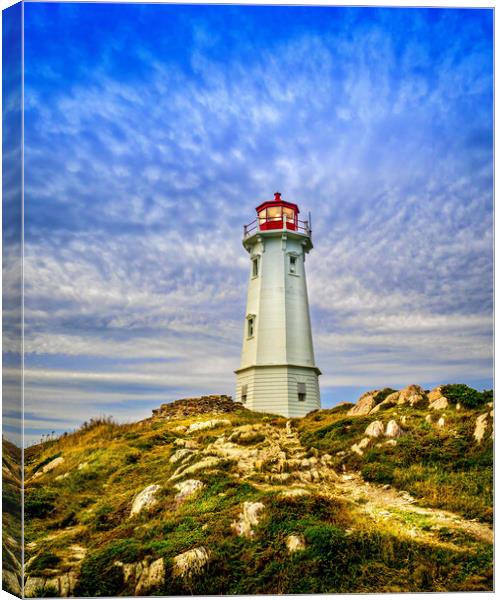 Louisbourg Lighthouse, Cape Breton, Canada Canvas Print by Mark Llewellyn