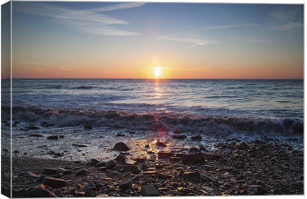 Monks Haven Beach Sunrise Canvas Print by Simon West