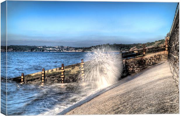 Amroth Sea Spray Canvas Print by Simon West