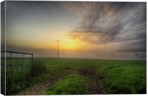 Early misty morning Canvas Print by Simon West