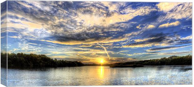 Lake Sunset Canvas Print by Simon West