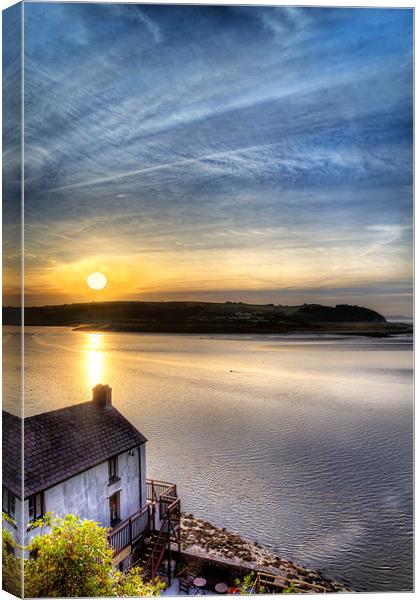 Dylan Thomas Boathouse Canvas Print by Simon West